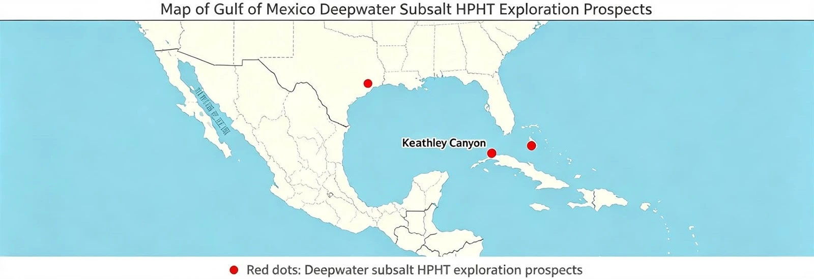 Map of Gulf of Mexico Deepwater Subsalt HPHT Exploration Prospects